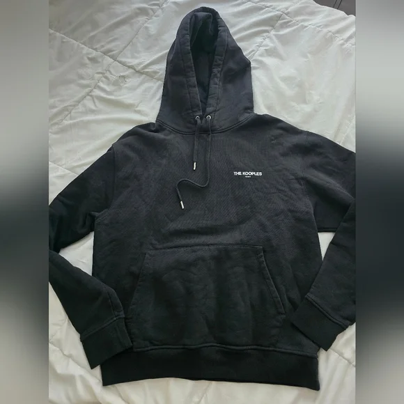 THE KOOPLES Graphic Hoodie With Couple And Logo black designer